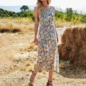 Vintage Summer, long Boho Floral beach Maxi Dress